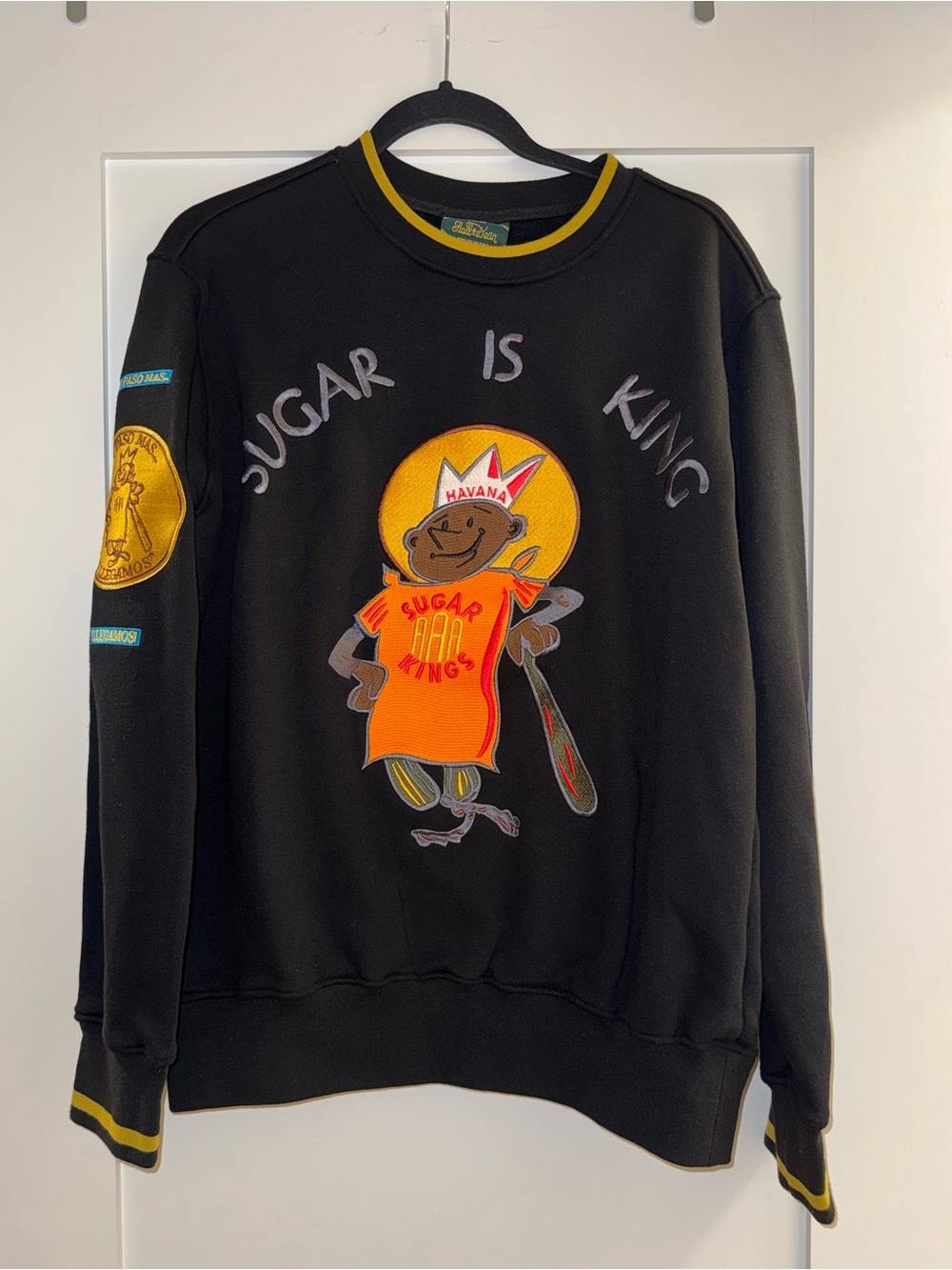 Sugar Is King Graphic Black Crewneck Sweater by